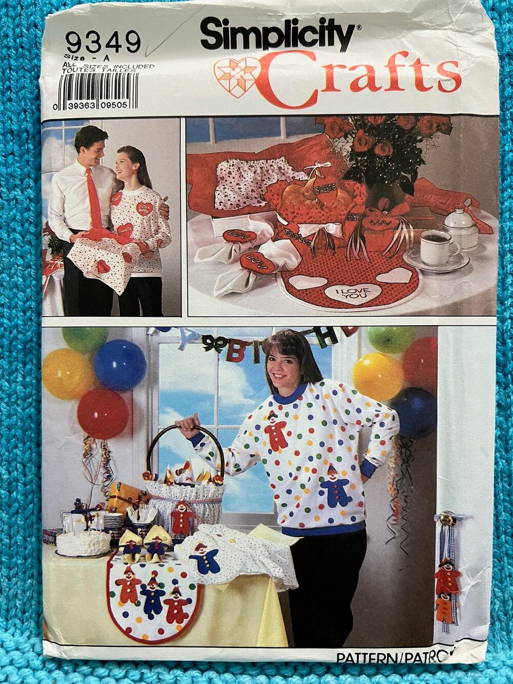 Simplicity 9349 Sewing pattern 1980s party essentials sweatshirt size XS-XL